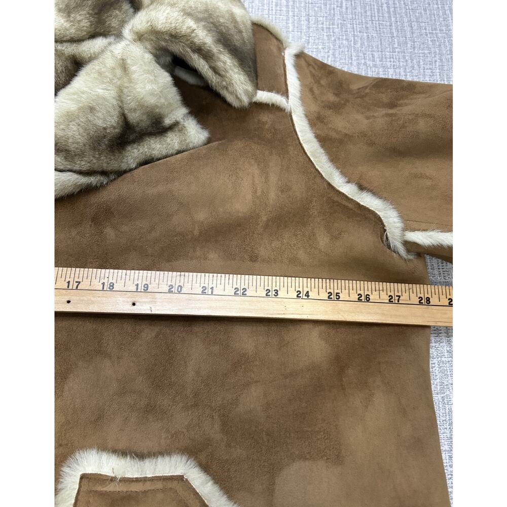Dennis by Dennis Basso Women's Reversible Faux Fur & Suede Button Coat 2XL Brown - Picture 7 of 9